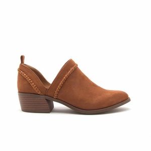 Chestnut Suede Ankle Booties